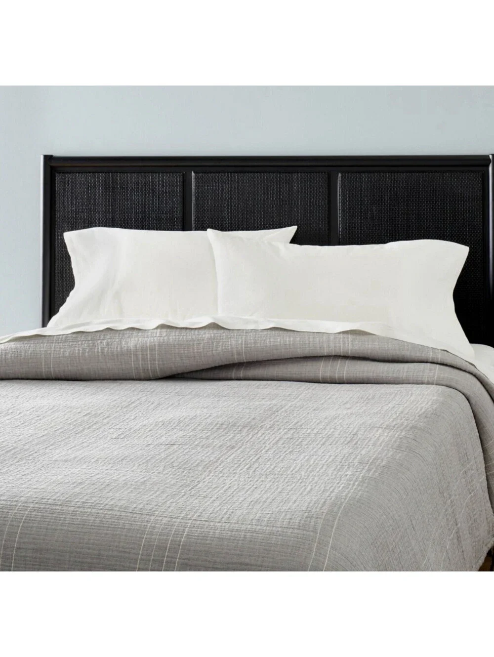 New - Full/Queen Microstripe Matelassé Coverlet Gray - Hearth & Hand w Magnolia